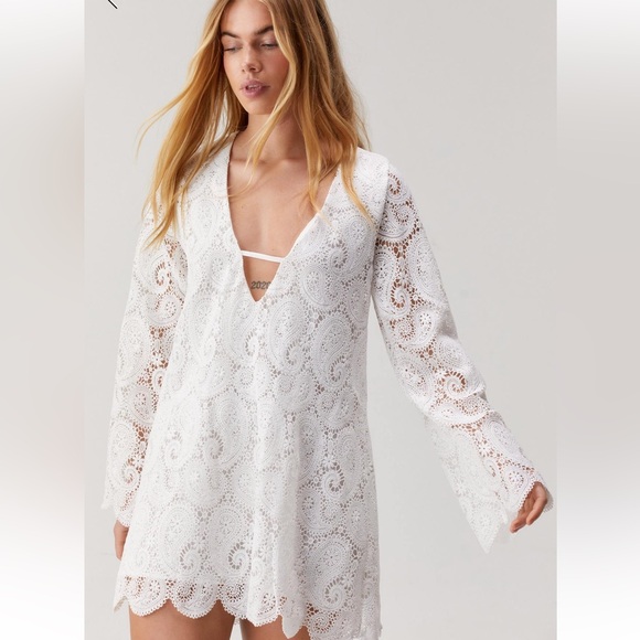 Nasty Gal Dresses & Skirts - NWT Nasty gal Lace Tunic Long Sleeve Mini Dress